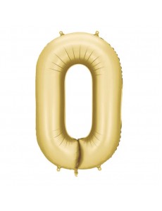 Balão Número 0 Dourado Mate